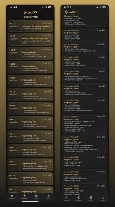 Tampilan riwayat versi adi99