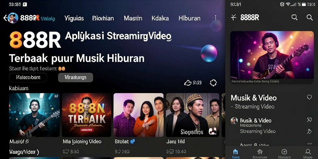 Screenshot antarmuka 888R menampilkan fitur Streaming Video yang menarik.
