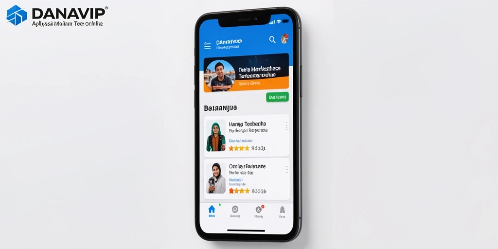 Screenshot utama DANAVIP menampilkan antarmuka pengguna aplikasi Marketplace.