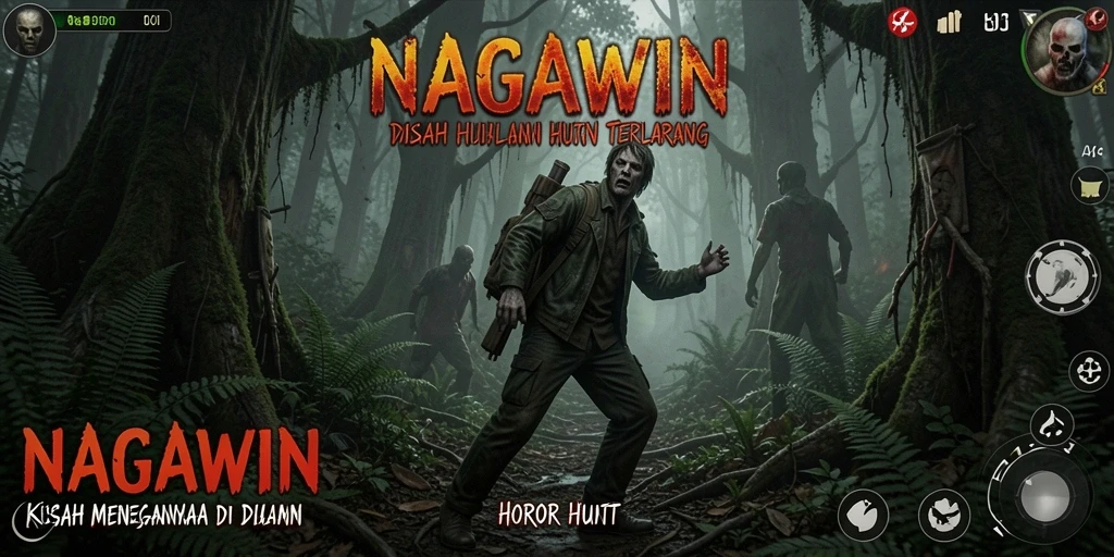 Tangkapan layar NAGAWIN menunjukkan suasana hutan yang mencekam dan misterius.